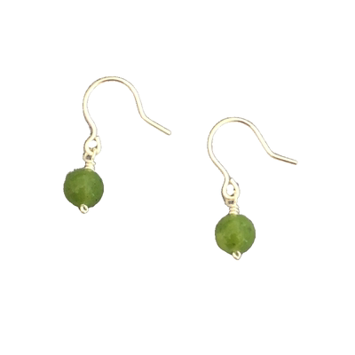 5mm天然碧玉翡翠加999耳钩防过敏