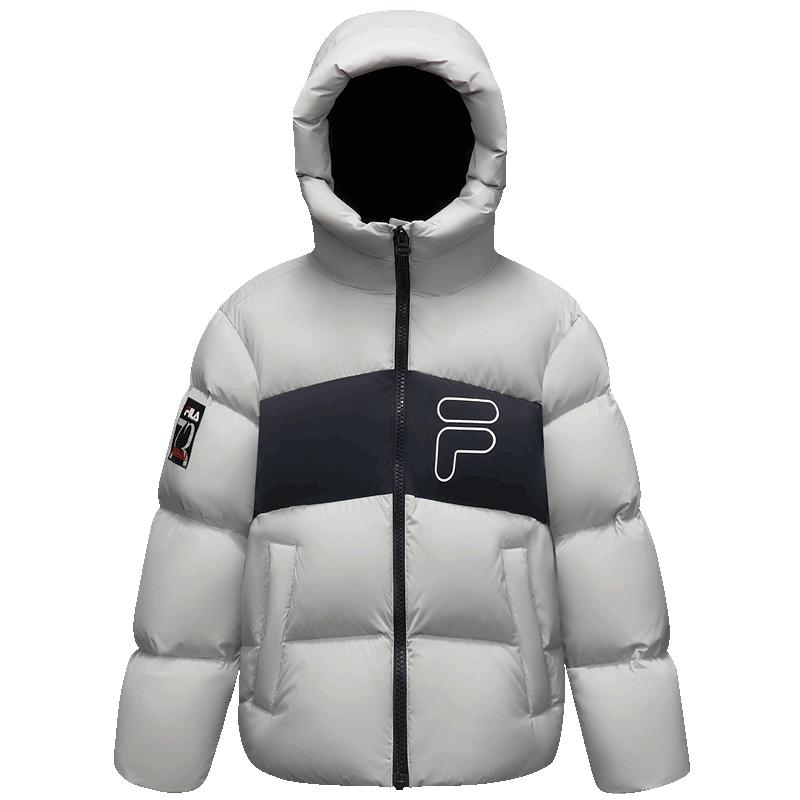 FILA KIDS斐乐童装男大童羽绒服2025冬新款儿童保暖宽松连帽外套