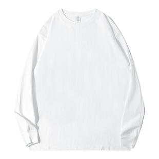 新疆棉！纯白不透打底衫 250G重磅长袖t恤男宽松圆领内搭女秋冬季