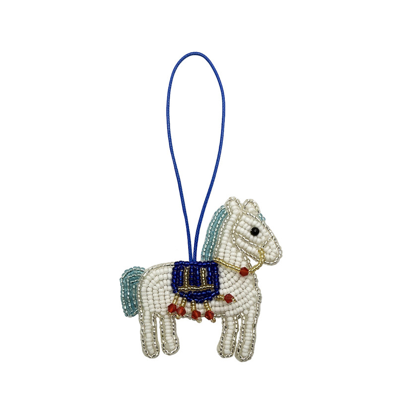 创意可爱手工动物马串珠 包包挂件绳子挂饰装饰品车挂钥匙扣配饰