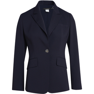 [万能百搭]LANDI藏蓝色醋酸收腰西服外套女通勤套装春新款西装裤