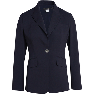 LANDI藏蓝色高级感醋酸通勤套装