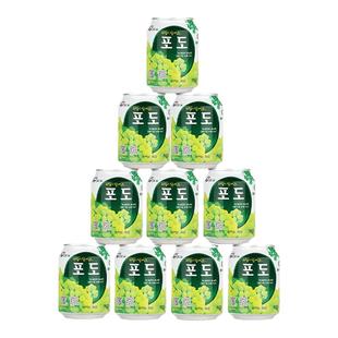 九日韩国进口果肉果汁饮料葡萄果肉饮料238ml草莓西柚桃饮料整箱