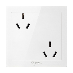 公牛六孔插座86型暗装家用大功率空调16安插座10A开关面板6孔G07