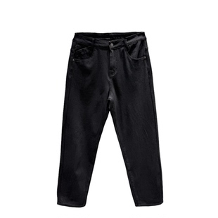 JIDERE加绒加厚四面弹力中直筒牛仔裤男冬季宽松简约百搭有型长裤