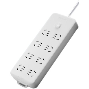 飞利浦插座面板插排插线板接线板多用多功能宿舍家用插板送固定器