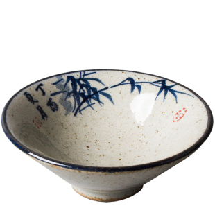 景德镇陶瓷品茗杯手绘茶杯粗陶仿古斗笠杯主人杯单杯杯子四君子大