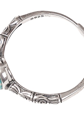 S925银原矿绿松石指环