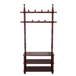 实木衣帽架落地置物架门厅衣架鞋架组合客厅卧室挂衣架储物换鞋凳