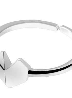 小张的故事折纸爱心S925纯银戒指