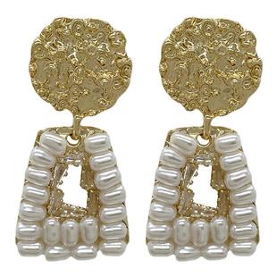 轻奢设计高级感皓石银针欧美复古夸张耳环女时尚名媛气质珍珠耳饰