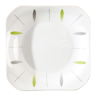 盘子菜盘家用4/6只装创意日式风格陶瓷方盘饭盘如意盘加厚可微波