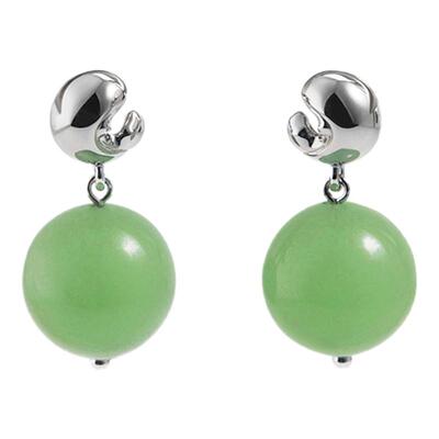 盐岛李筱懿同款锦鲤东陵玉耳钉耳环高级感气质独特小众耳饰国风女