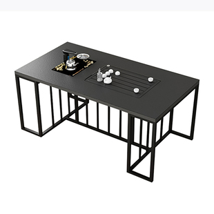 火烧石茶桌椅组合一桌五椅套装茶几简约现代茶台功夫全自动泡茶桌