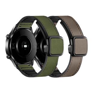 适用华为watch4表带GT4手表gt3pro疯马纹watchgt方形扣gt2真皮磁吸watch3男女gs3i荣耀智能手表gt2e运动22mm
