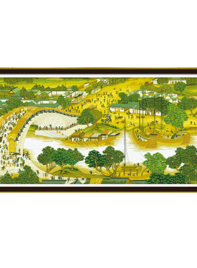 蒙娜丽莎风景客厅线绣十字绣