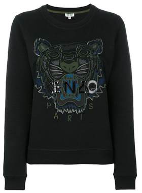 KENZO/高田贤三新款女士黑色虎头刺绣圆领套头卫衣4XD 2SW705