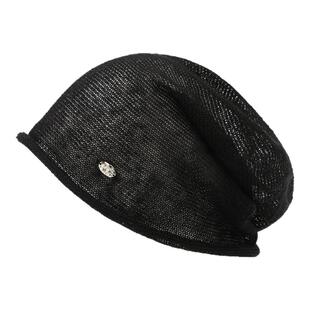 ELLE镂空堆堆帽女2026新款夏季薄款针织帽透气亚麻编织帽子显脸小