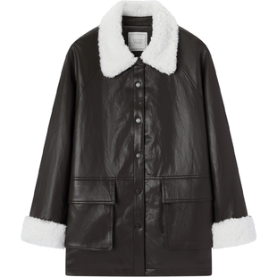 爱居兔仿羊羔毛软糯短外套2025年冬季新款女宽松柔软温暖上衣