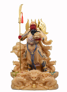 典藏汉白玉关武财神爷神像摆件