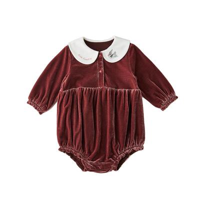 OAKFAMILY冬季红丝绒包屁衣