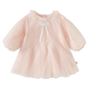 戴维贝拉儿童连衣裙春装女童洋气公主裙宝宝甜美网纱裙子童装