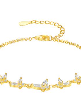 周六福S925银蝴蝶手链女