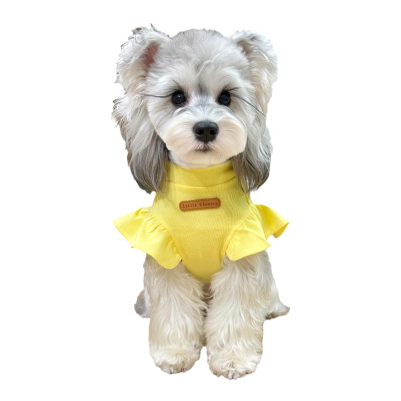小飞袖背心黄色白胡子雪纳瑞衣服猫宠物服装/雨衣（新