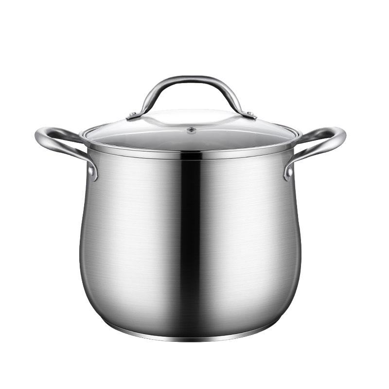 华际达高汤锅304不锈钢家用加厚大容量蒸煮炖锅电磁炉煤气灶专用