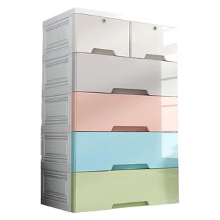 加厚抽屉式收纳柜子68cm宽家用收纳箱多层塑料客厅儿童衣柜储物柜