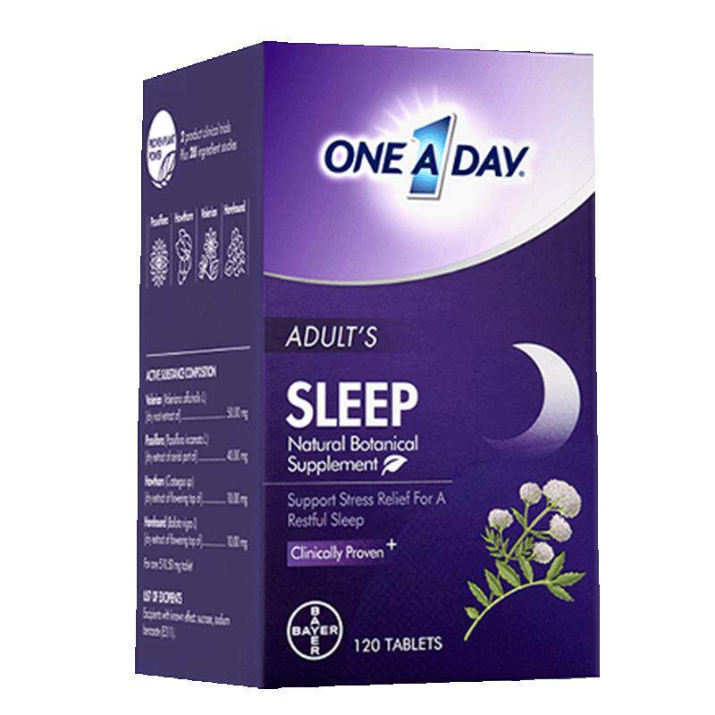 拜耳Oneaday睡眠片不含褪黑素非软糖sleepwell甜睡豆辅助【临期】