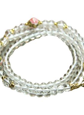 天然白水晶原创佛牌项链