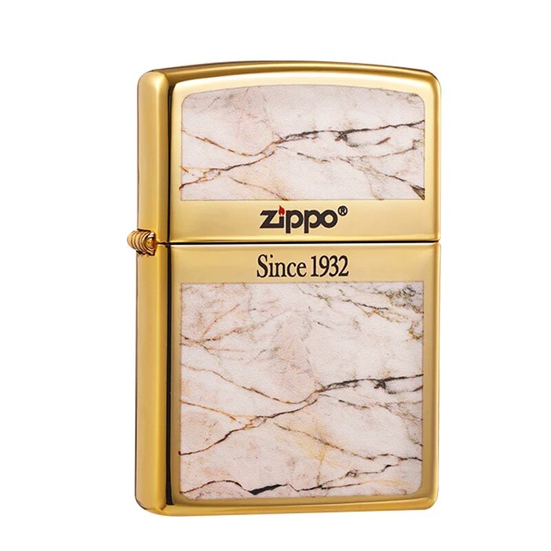 zippo打火机起源大理石双面彩色