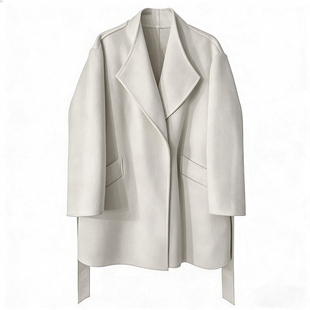 秋冬双面羊毛大衣呢子外套短款2026新款宽松毛呢大衣小个子大码