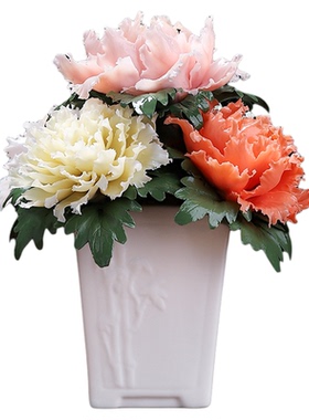 东方泥土花开富贵陶瓷手工牡丹花