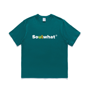 墨绿色短袖t恤女夏宽松短袖ins原创设计潮牌中长款国潮美式小众