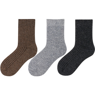 良朴羊毛袜男士冬季袜子柔软舒适男袜保暖袜弹力袜不扎脚厚中筒袜