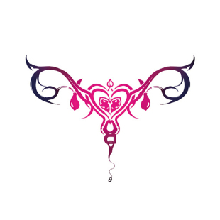 日夜两用 魅魔纹身贴女私密夜光变色胸印记防水银纹暗部小腹腰文