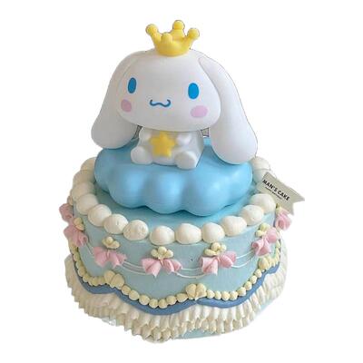 发光云朵灯大耳狗蛋糕装饰摆件