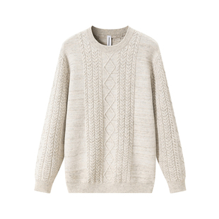 GoodNorth日系复古麻花毛衣男女款柔软舒适慵懒风宽松圆领针织衫