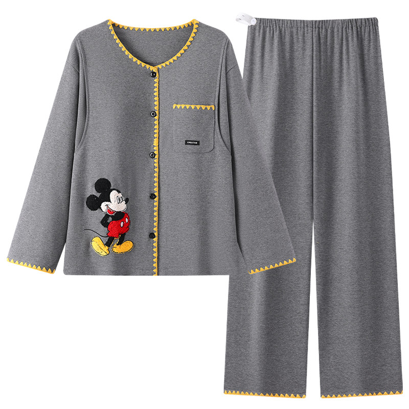 开衫月子服2026热卖自带胸垫哺乳口家居服套装女春夏卡通孕妇睡衣