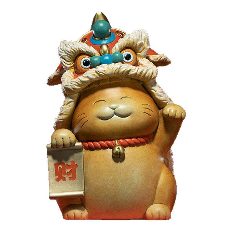 铜师傅醒狮招财猫铜摆件开业礼盒