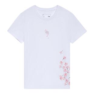 李宁夏季圆领套头衫运动舒适吸湿排汗女子体恤衫AHSS914