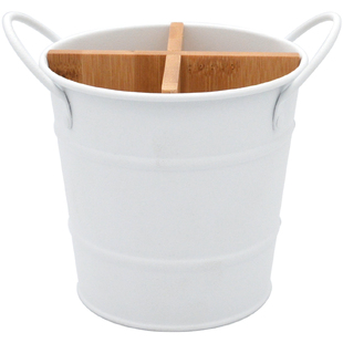 北欧创意复古小铁桶餐具桌面收纳盒餐厅工作室铁艺拍照道具摆件