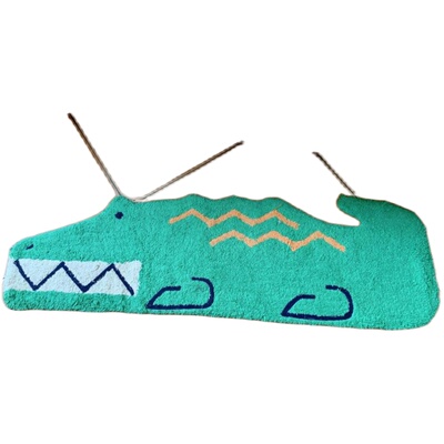 日本进口动物卧室飘窗鳄鱼地毯