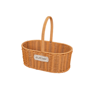 塑藤手提花篮田园风藤编篮手工编织摆设野菜篮摆件篮挂小鲜花果篮