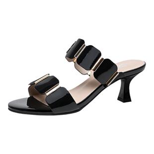 真皮高跟鞋女士凉鞋女款2026新款夏季外穿高级感时尚百搭凉拖鞋子