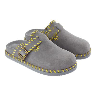 COOLCHAP春新款进口牛反绒复古厚底勃肯鞋女拖鞋时尚百搭潮流