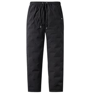 雪中飞鹅绒款羽绒裤男士直筒外穿长裤子2024年新款冬季加厚保暖裤