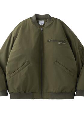 休闲秋冬飞行员夹克棉服男